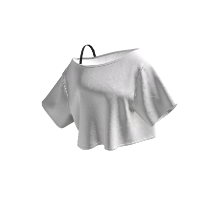 White Off Shoulder Oversized T-Shirt thumbnail