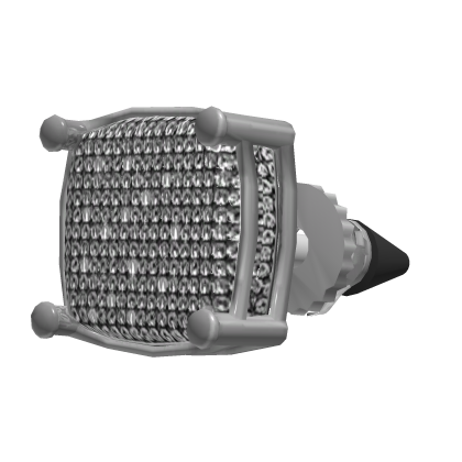 Iced Out Silver Diamond Square Stud Earring Roblox item