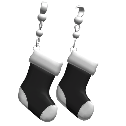 christmas sock earrings - black