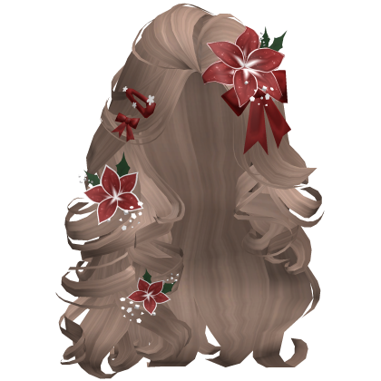 ♡ Christmas Blowout w/ Flowers (Brown)