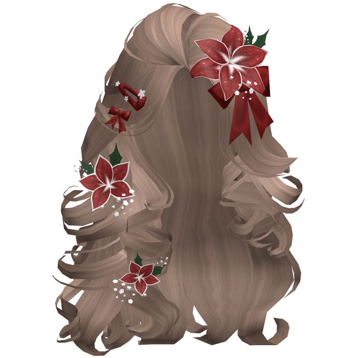 ♡ Christmas Blowout w/ Flowers (Brown)