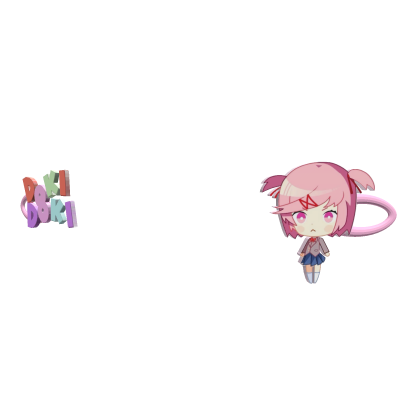 ♡ : natsuki doki doki hair clip v1  Roblox item