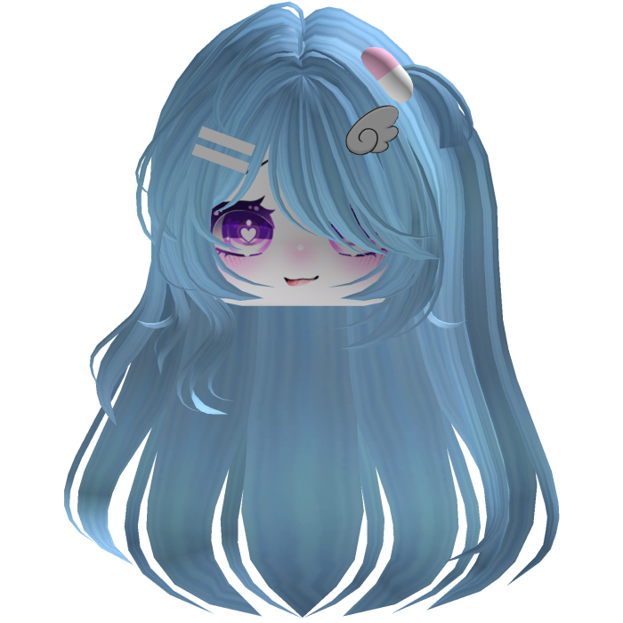 cute Blue Hair emo cute anime y2k