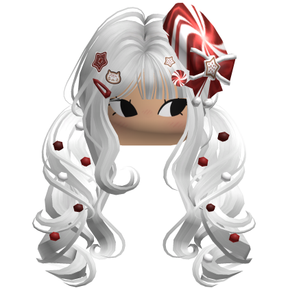 ♡ Christmas Peppermint Pigtails (White)