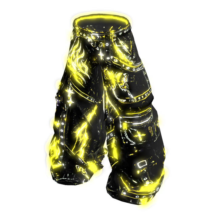 Y2k Glowing Yellow Emissive Baggy Pants 