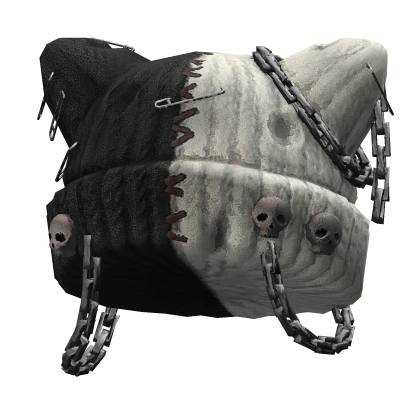 White Emo Goth Chained Beanie Roblox item