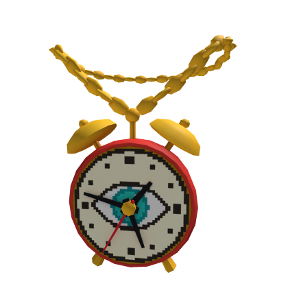 Weirdcore Dreamcore Eye Clock Gold Chain Necklace Roblox item