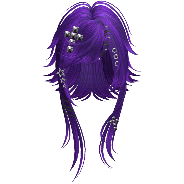 Wispy Emo Rockstar Cut Pigtails in Deep Purple