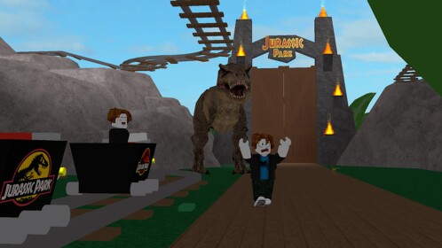 Cart Ride Around Jurassic Park!