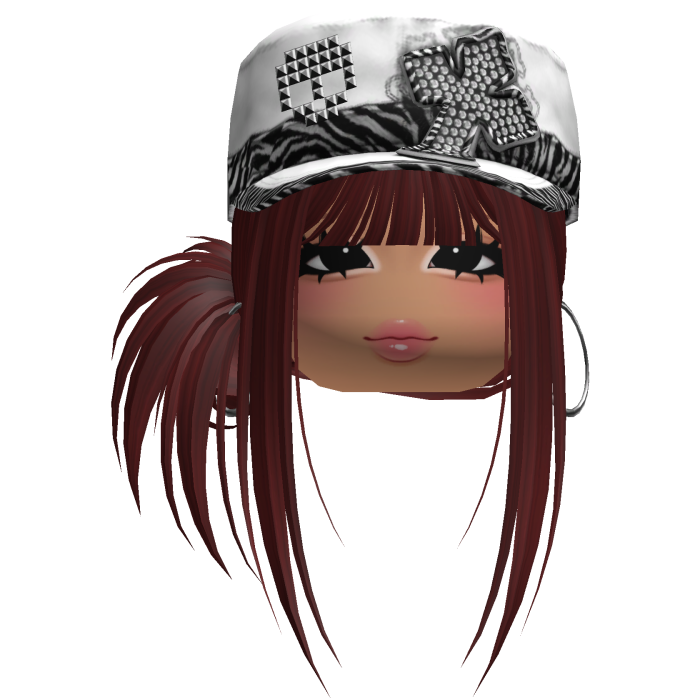 Gyaru Side Bun Hair w/ Zebra Cap & Earrings