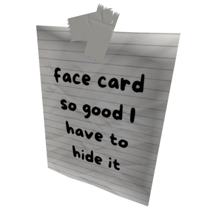 Funny paper face card  Roblox item