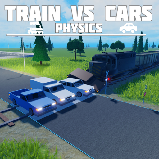 Train vs cars physics official Roblox game thumbnail
