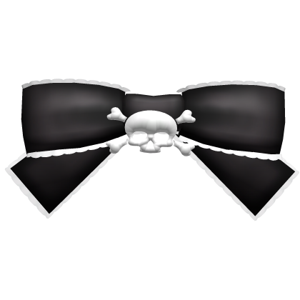 ♡ : creepy cute skull hair bow black Roblox item