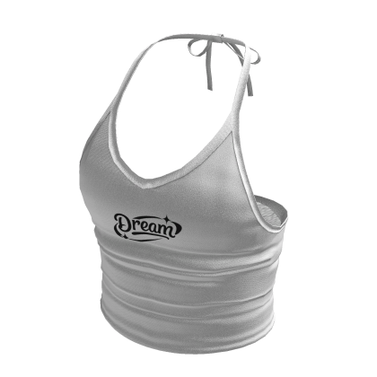 White Y2K Dream Halter Top thumbnail