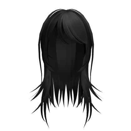 Cute Messy Layered Black Wolf Cut Hair with Bangs