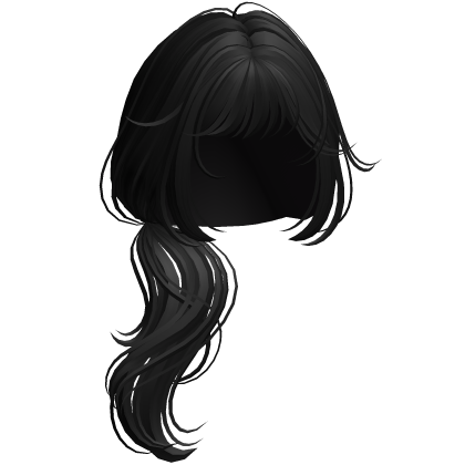 Wispy Wolfcut Side Ponytail Black Roblox item
