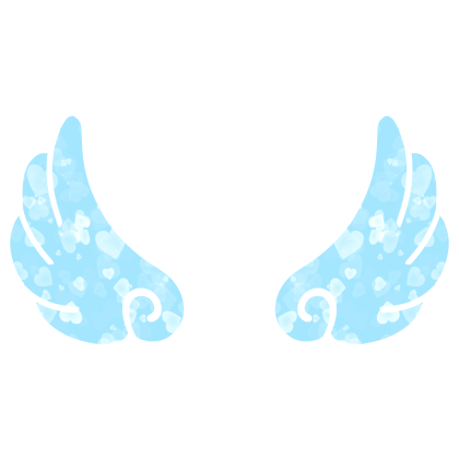 ♡ Cute Flared Sticker Angel Wings in Blue Hearts Roblox item