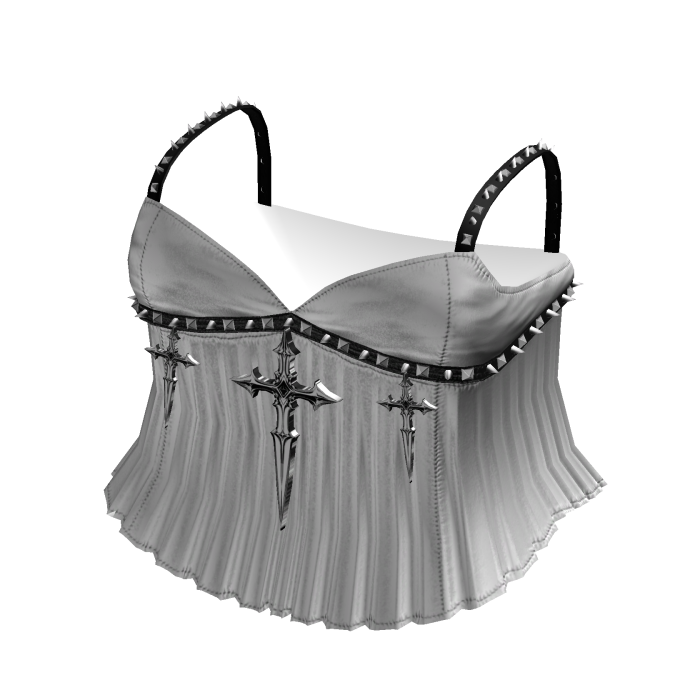 Gothic Emo Studded Cross Dagger Dress White Black
