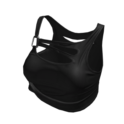Y2K Buckle Cutout Tank Black [JEYS]