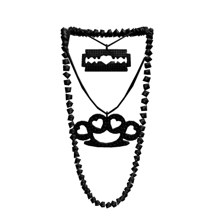 Black Messy Layered Scene Necklace