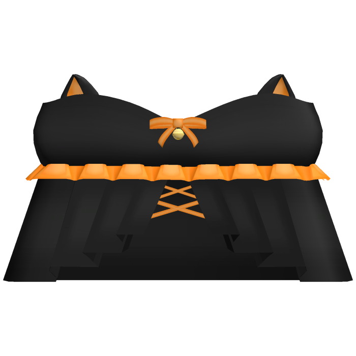 black orange kitty cat cutesy frilly halloween top