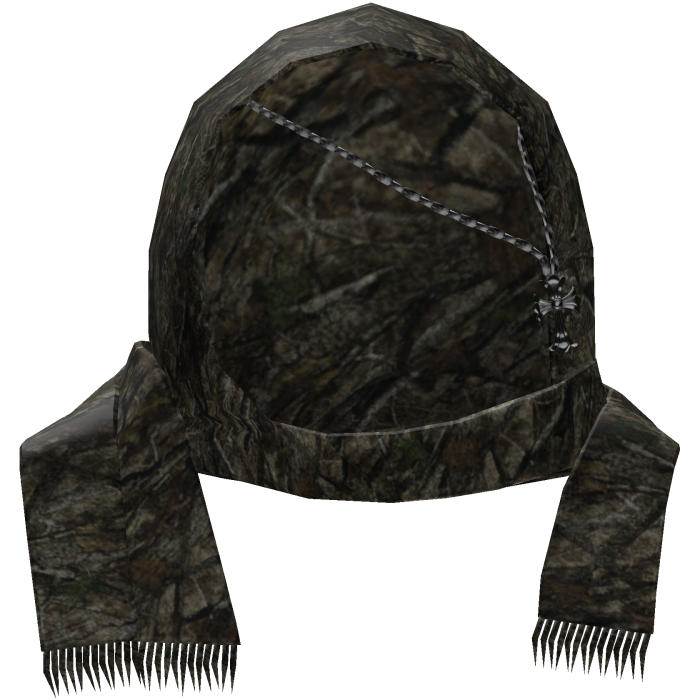 Dark Camo Head Scarf w/ Gothic Cross Chain
