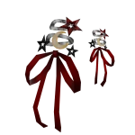 Red & Black Starry Bows Hair Clips