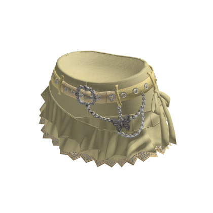 Coquette Ruffle Shorts w/ Bow & Chain (Cream)