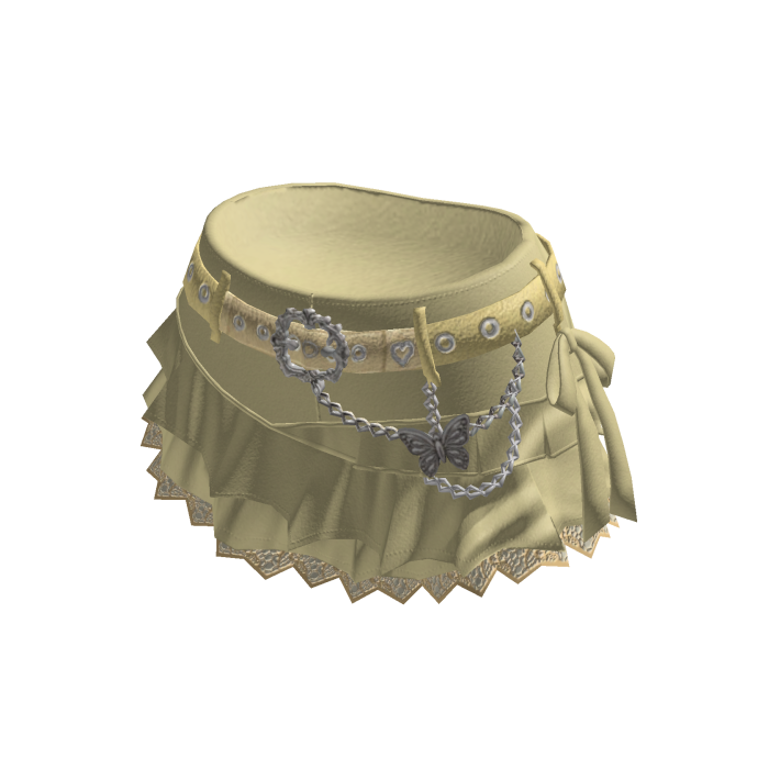 Coquette Ruffle Shorts w/ Bow & Chain (Cream)