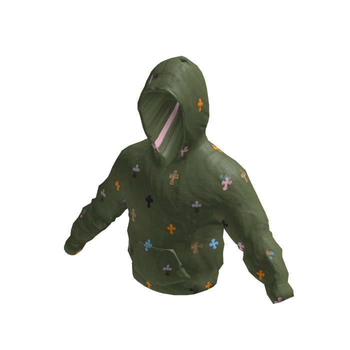 Olive Green Cross Patch Hoodie
