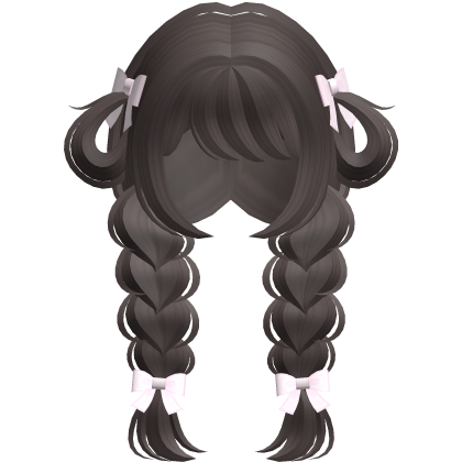 ♡ : kawaii dark brown bunny loop low braids 