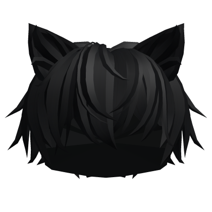 Black Messy Cat Boy Hair