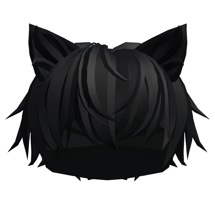Black Messy Cat Boy Hair