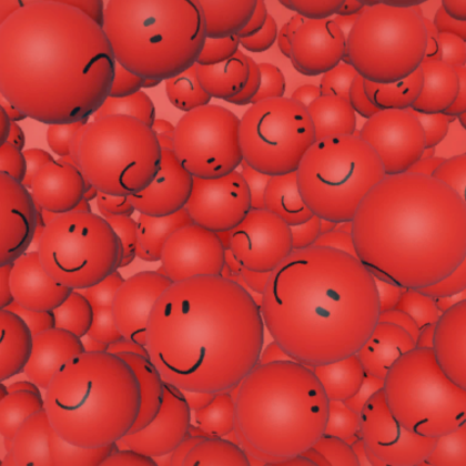 Bunch of Red Smiling Faces