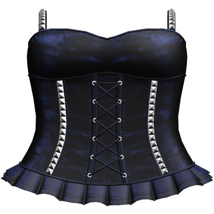 Gothic Laced Striped Dress in Blue
