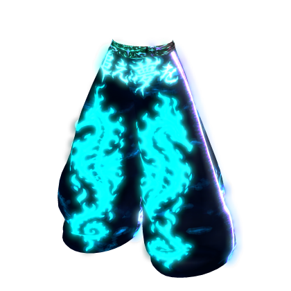 [GLOWING] Blue Seahorse Baggy Pants