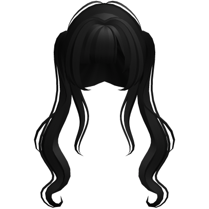 Kawaii Long Curly Black Twintails Roblox item