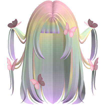 pastel rainbow fairytale windy butterflies hair Roblox item