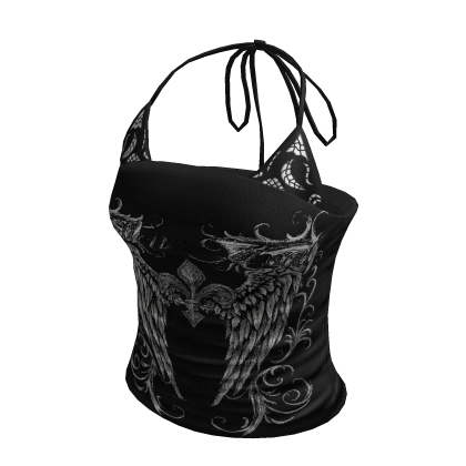 Black Laced Goth Emo Y2K Punk Top