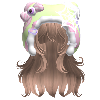 Kawaii Anime Hair w/ Pastel Goth Hood  (Milk Tea)