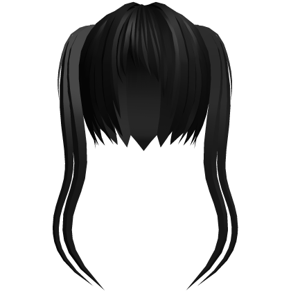 ((-﹏-；) black long twintails  Roblox item