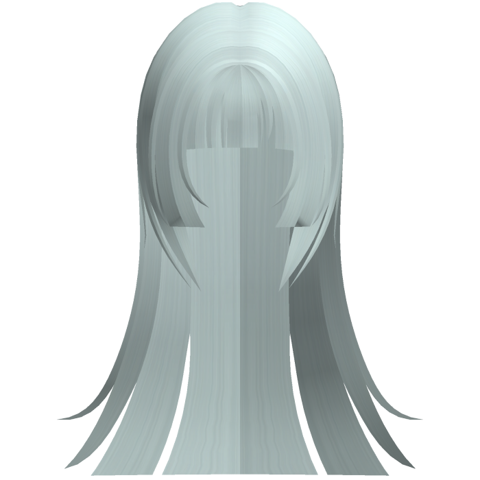 teal cute hime straight cut long hair