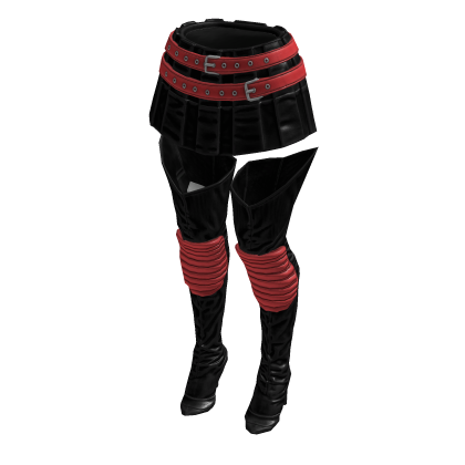 Fashionista Boot Chic Skirt (Black Red)