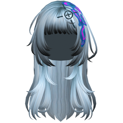 Ice Blue Heatwave Crosshair Punk Flowy Girl Hair