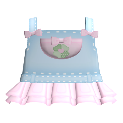 ♡.°⑅ cutesy kawaii clover denim overalls °