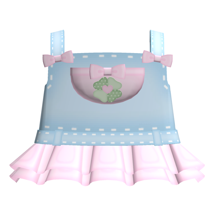 ♡.°⑅ cutesy kawaii clover denim overalls °