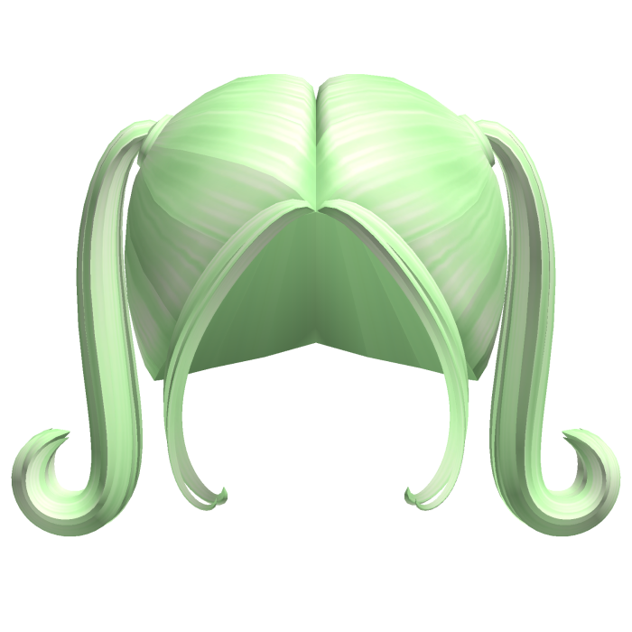 -',ৎ High Twin Preppy Curly Pigtails in Green
