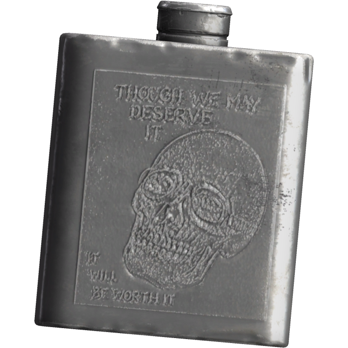 Silver Damaged Grunge Water Flask