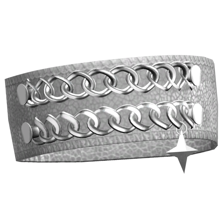 3.0 White Y2K Emo Arm Band Bracelet w Chains Star 