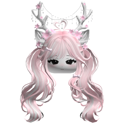 Ethereal Christmas Fairy Fawn Pigtails w/ Antlers